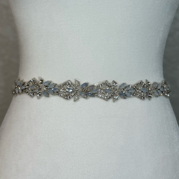 Crystal Opal Wedding Dress Belt / Crystal Opal Bridal Belt - Picture 13 of 13